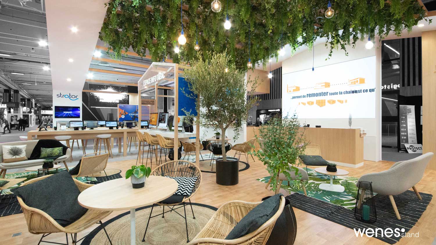 vue intérieure du stand sur-mesure Logista au salon LosangExpo 2019