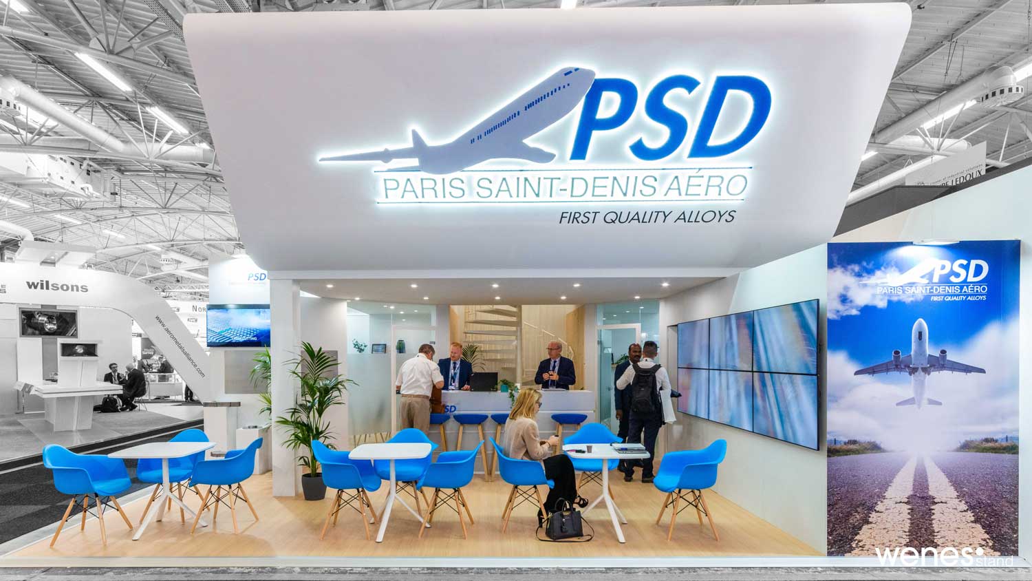 vue de face du stand sur-mesure PSD au salon SIAE 2019