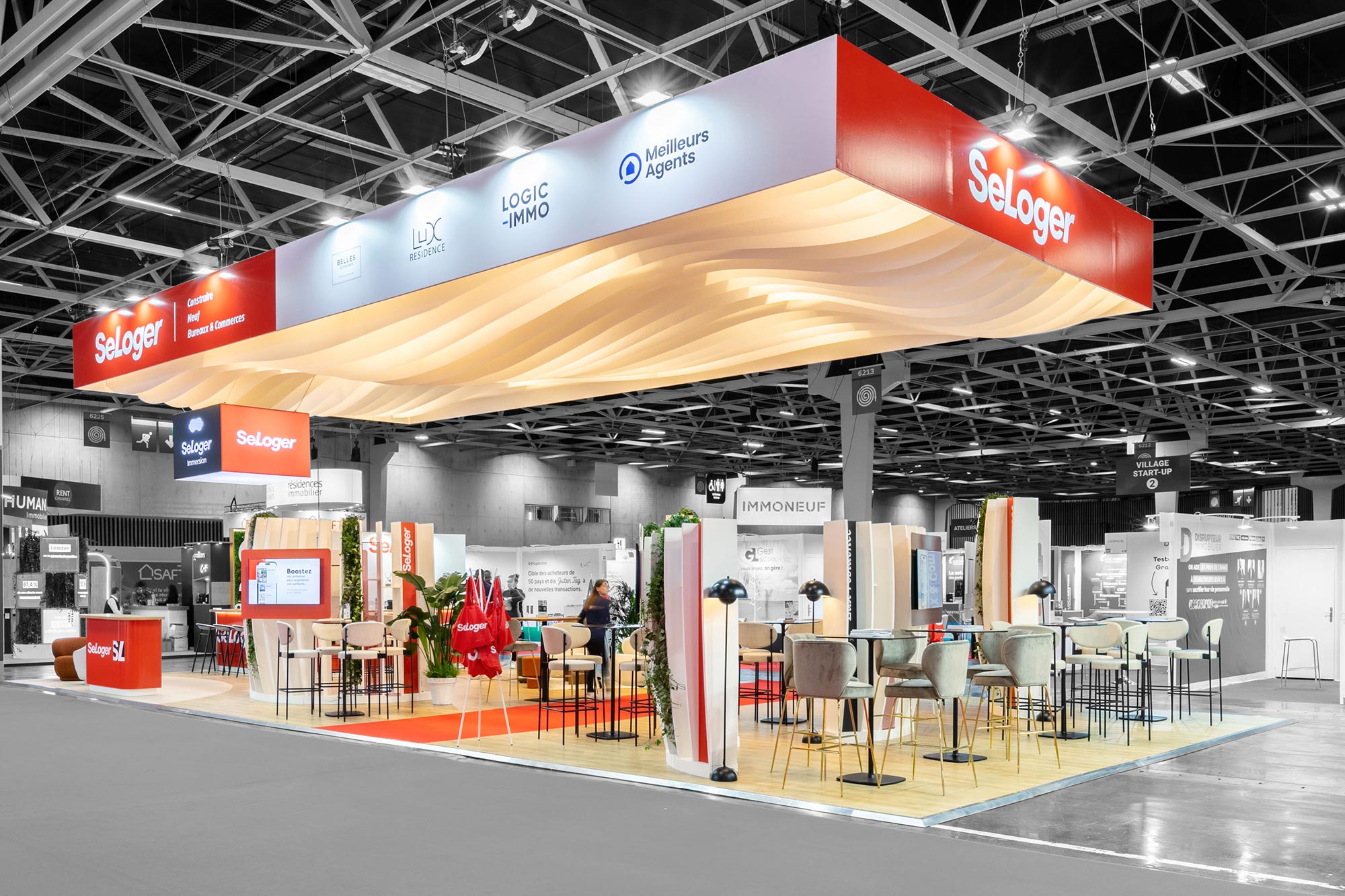 corner view of the AVIV Group custom-built stand at RENT 2024