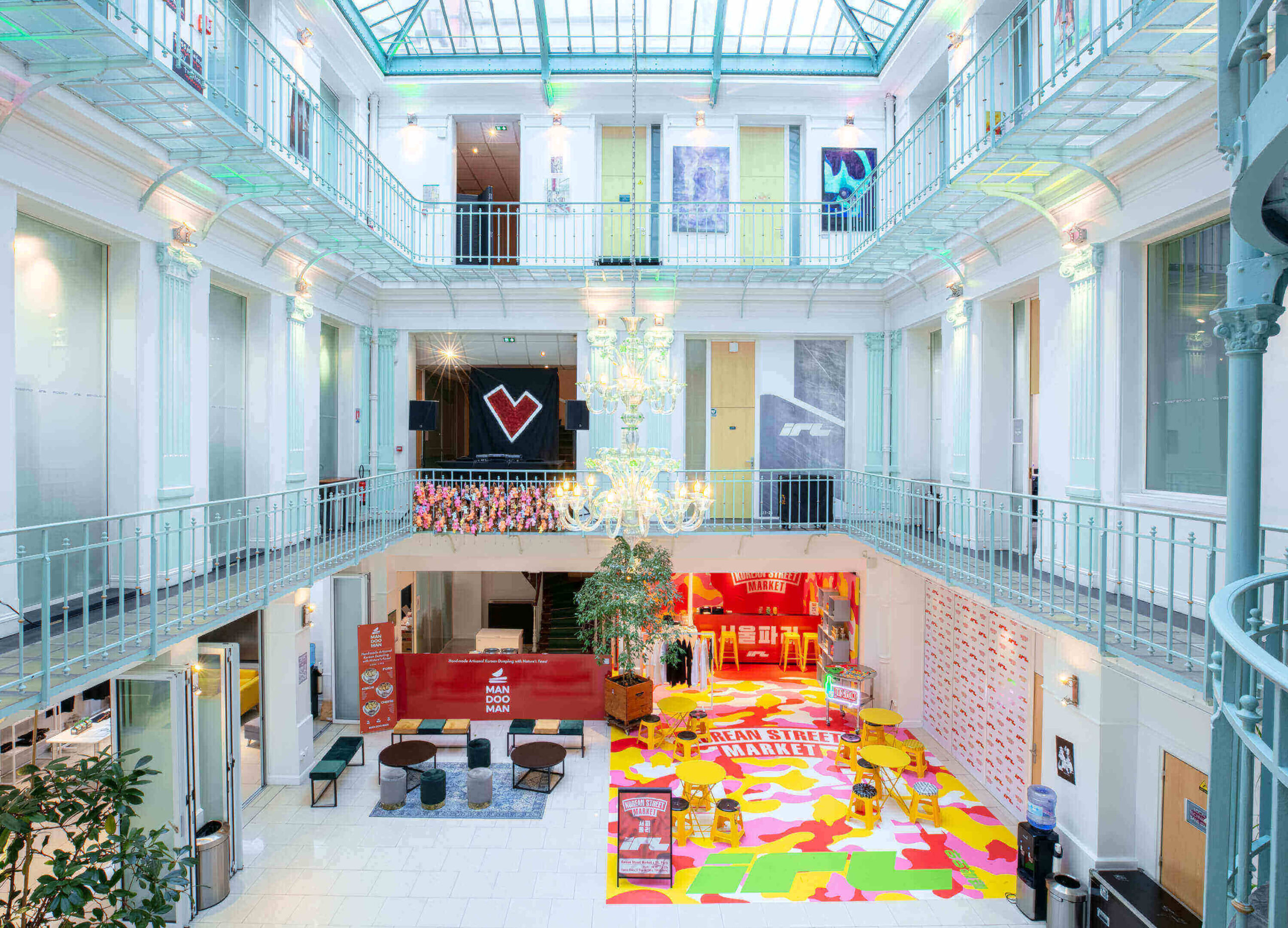 Overview of Maison de corée's showroom stand and Clery space for Fashion Week 2025