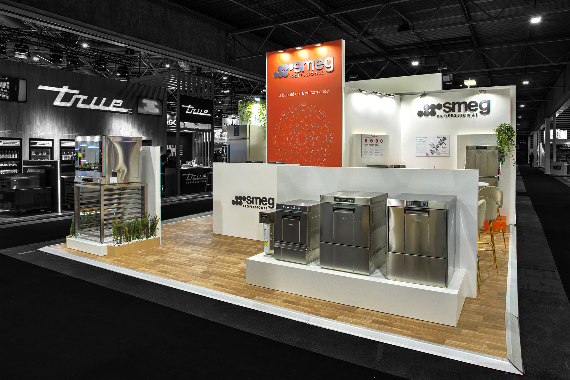 View of the custom-made smeg stand at Sirha 2025