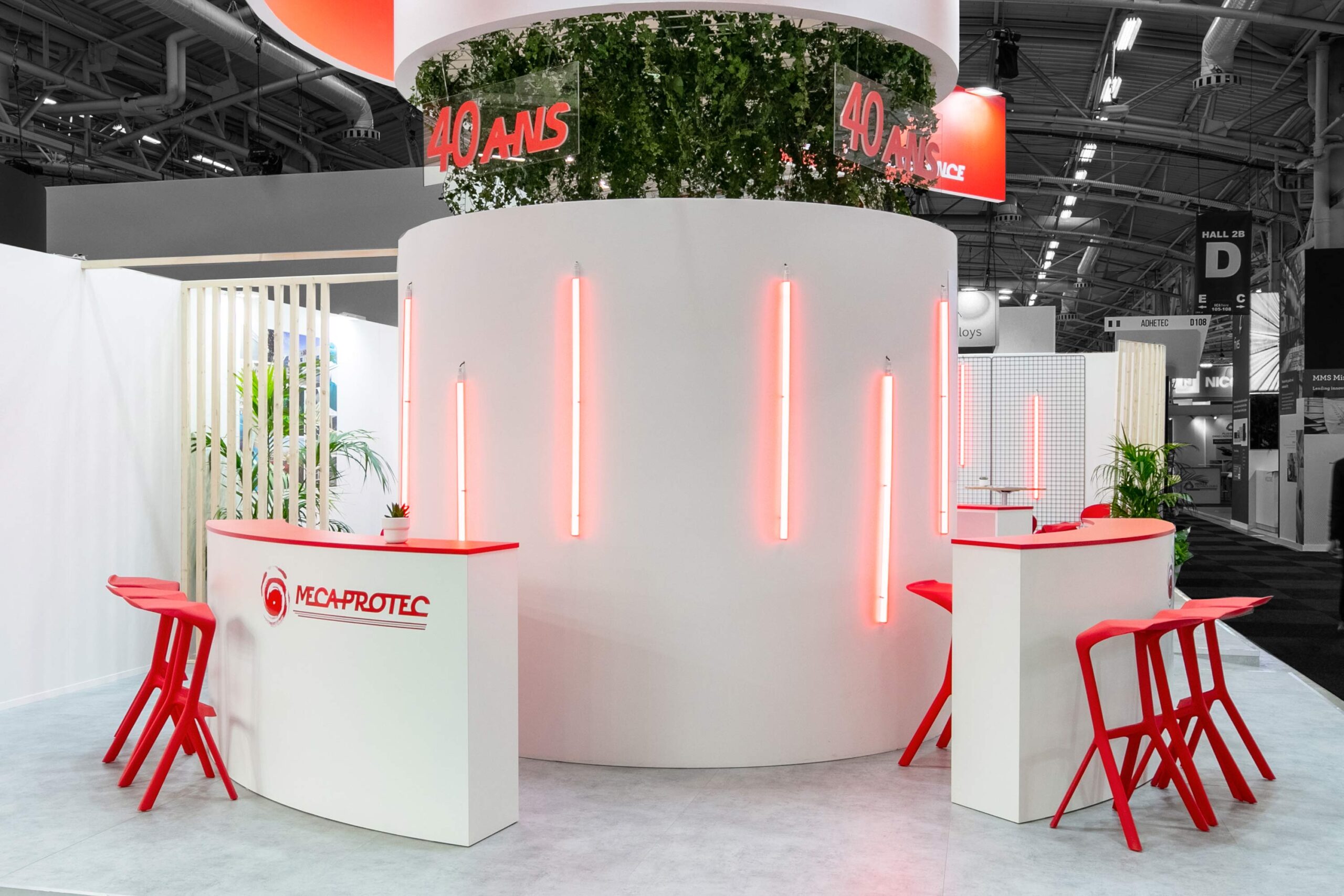 Vu de près du stand sur-mesure MECAPROTEC service au salon SIAE 2025