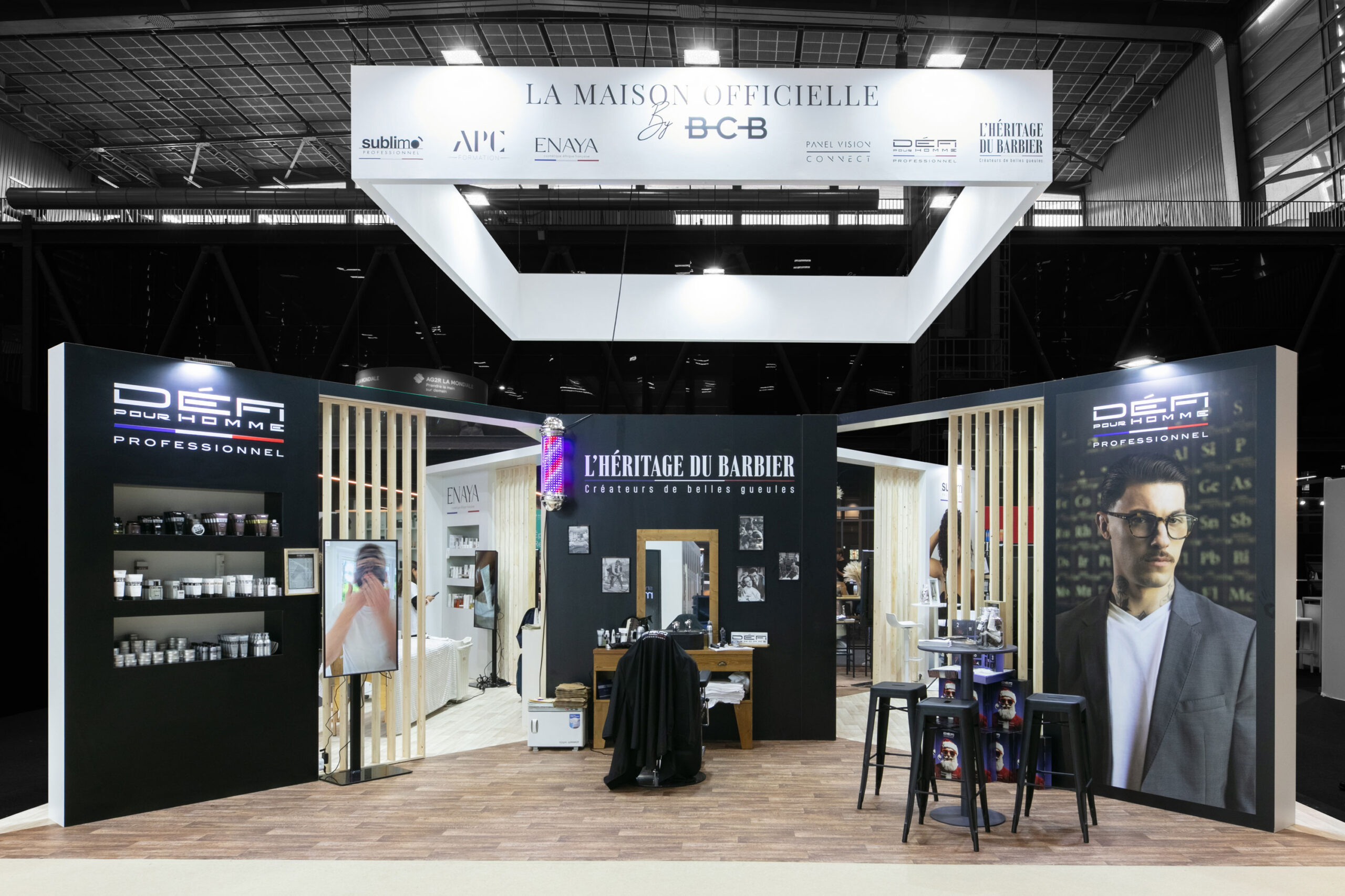 Vue de face du stand sur-mesure BCB au salon MCB 2025.