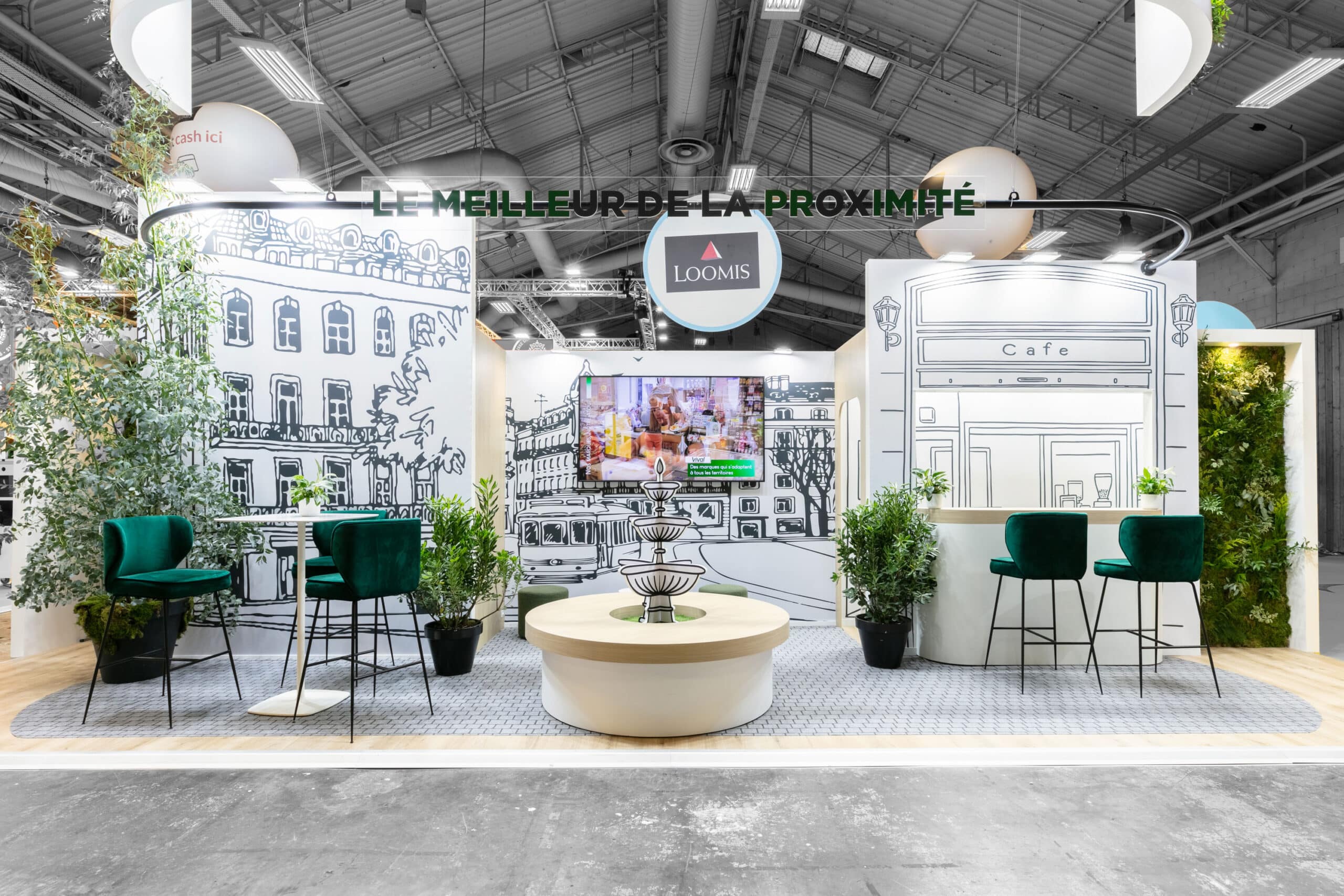 Vue d'intérieur du stand sur-mesure Casino au salon SMCL 2024.